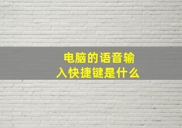 电脑的语音输入快捷键是什么