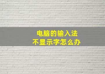 电脑的输入法不显示字怎么办