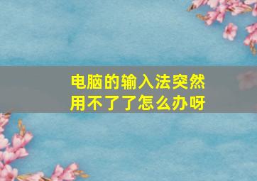 电脑的输入法突然用不了了怎么办呀