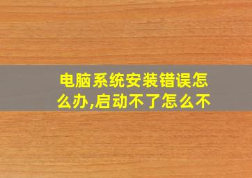 电脑系统安装错误怎么办,启动不了怎么不