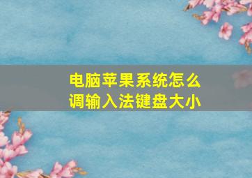 电脑苹果系统怎么调输入法键盘大小