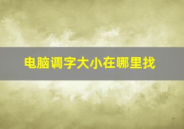 电脑调字大小在哪里找