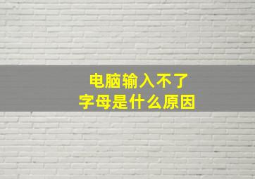 电脑输入不了字母是什么原因