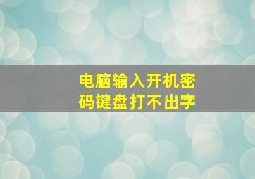 电脑输入开机密码键盘打不出字