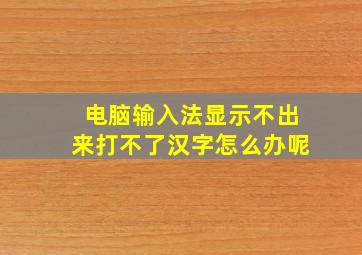 电脑输入法显示不出来打不了汉字怎么办呢