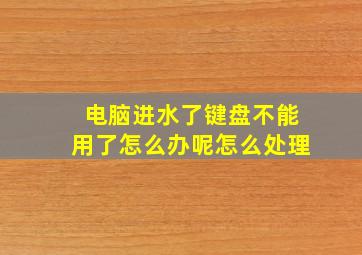 电脑进水了键盘不能用了怎么办呢怎么处理