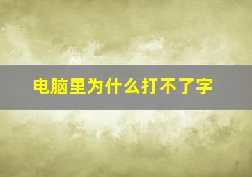 电脑里为什么打不了字