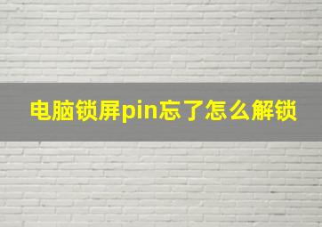 电脑锁屏pin忘了怎么解锁