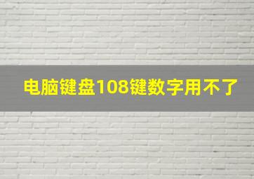 电脑键盘108键数字用不了