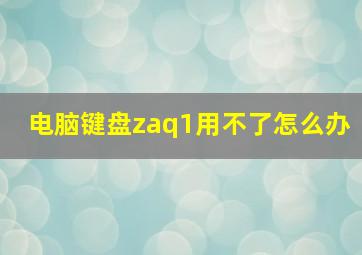 电脑键盘zaq1用不了怎么办