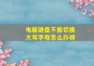 电脑键盘不能切换大写字母怎么办呀