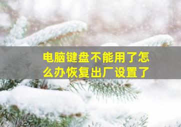 电脑键盘不能用了怎么办恢复出厂设置了