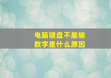 电脑键盘不能输数字是什么原因