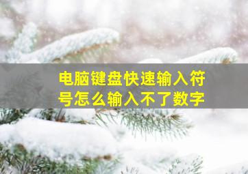 电脑键盘快速输入符号怎么输入不了数字