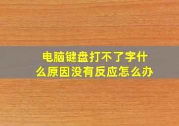 电脑键盘打不了字什么原因没有反应怎么办