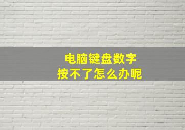 电脑键盘数字按不了怎么办呢