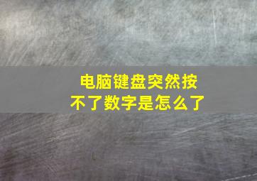 电脑键盘突然按不了数字是怎么了