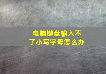 电脑键盘输入不了小写字母怎么办