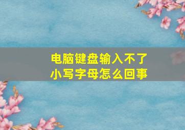 电脑键盘输入不了小写字母怎么回事