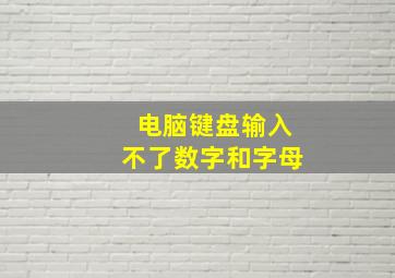 电脑键盘输入不了数字和字母