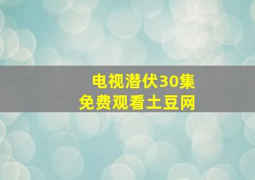 电视潜伏30集免费观看土豆网