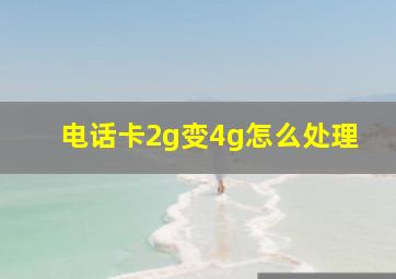 电话卡2g变4g怎么处理