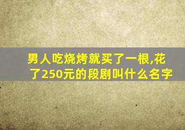 男人吃烧烤就买了一根,花了250元的段剧叫什么名字