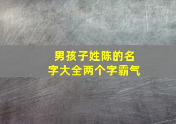 男孩子姓陈的名字大全两个字霸气