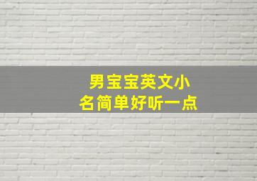 男宝宝英文小名简单好听一点