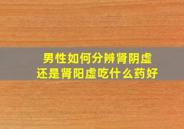 男性如何分辨肾阴虚还是肾阳虚吃什么药好