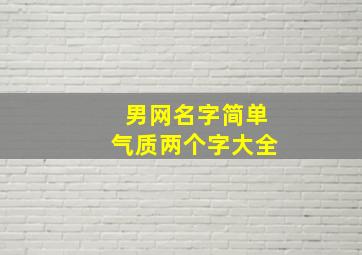 男网名字简单气质两个字大全