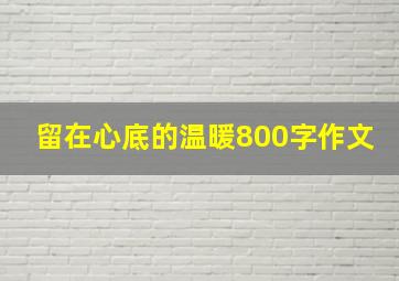 留在心底的温暖800字作文