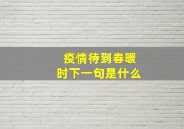 疫情待到春暖时下一句是什么