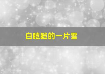 白皑皑的一片雪