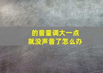 的音量调大一点就没声音了怎么办