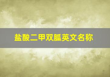 盐酸二甲双胍英文名称