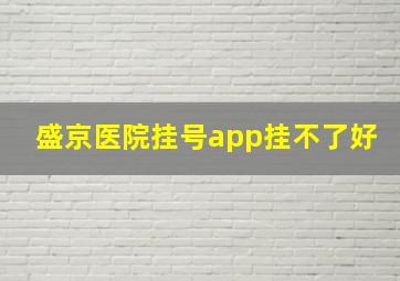 盛京医院挂号app挂不了好