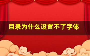 目录为什么设置不了字体