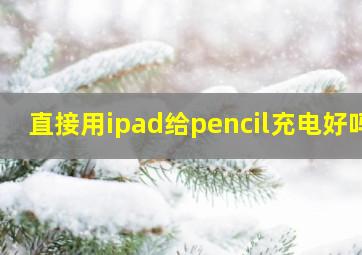 直接用ipad给pencil充电好吗