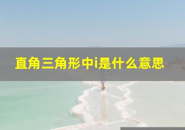 直角三角形中i是什么意思