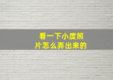 看一下小度照片怎么弄出来的