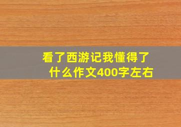 看了西游记我懂得了什么作文400字左右