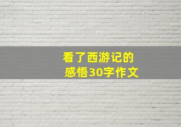 看了西游记的感悟30字作文