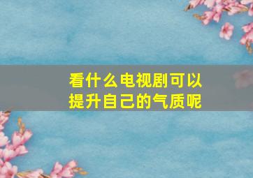 看什么电视剧可以提升自己的气质呢