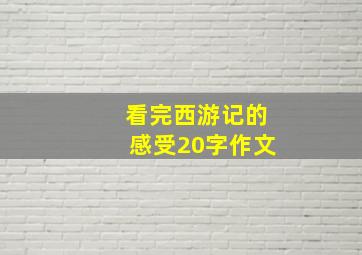 看完西游记的感受20字作文