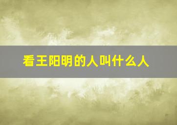 看王阳明的人叫什么人