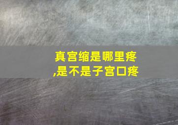 真宫缩是哪里疼,是不是子宫口疼