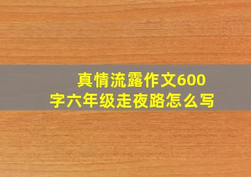 真情流露作文600字六年级走夜路怎么写