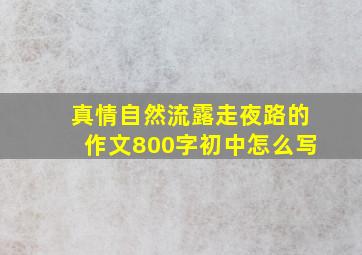 真情自然流露走夜路的作文800字初中怎么写