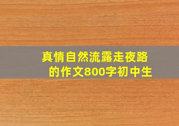 真情自然流露走夜路的作文800字初中生